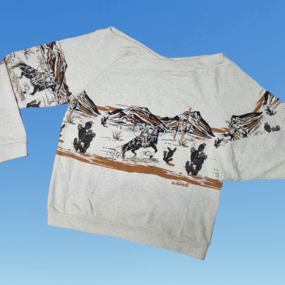 Ariat Cream and Brown Graphic Sweatshirt